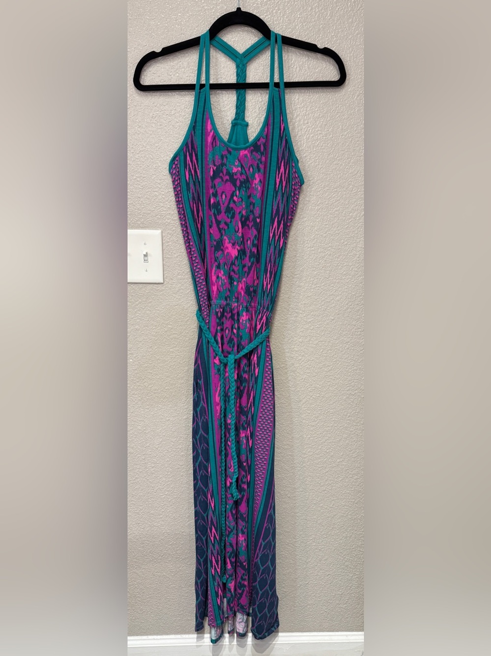The North Face Braided Racerback Maxi Dress Geometric Print Size Small